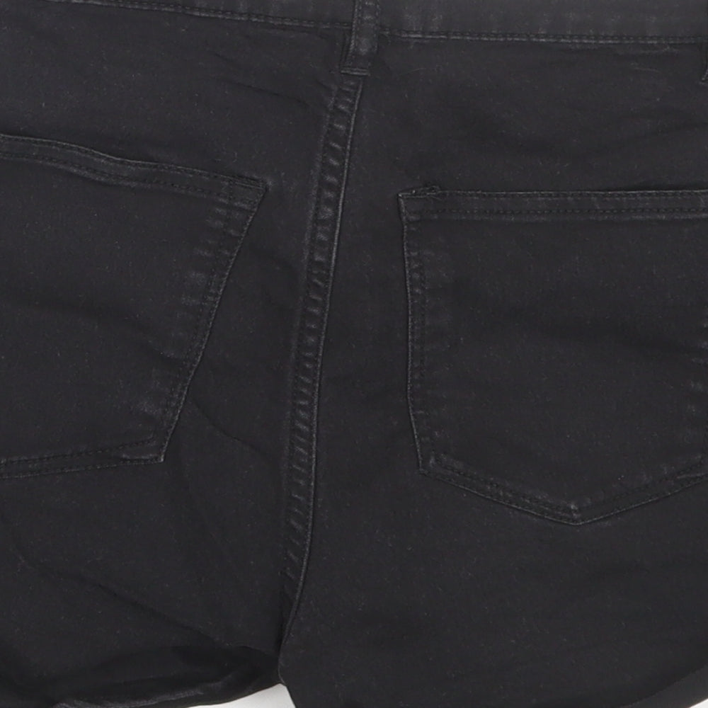 H&M Womens Black Denim Cut-Off Shorts Size 6