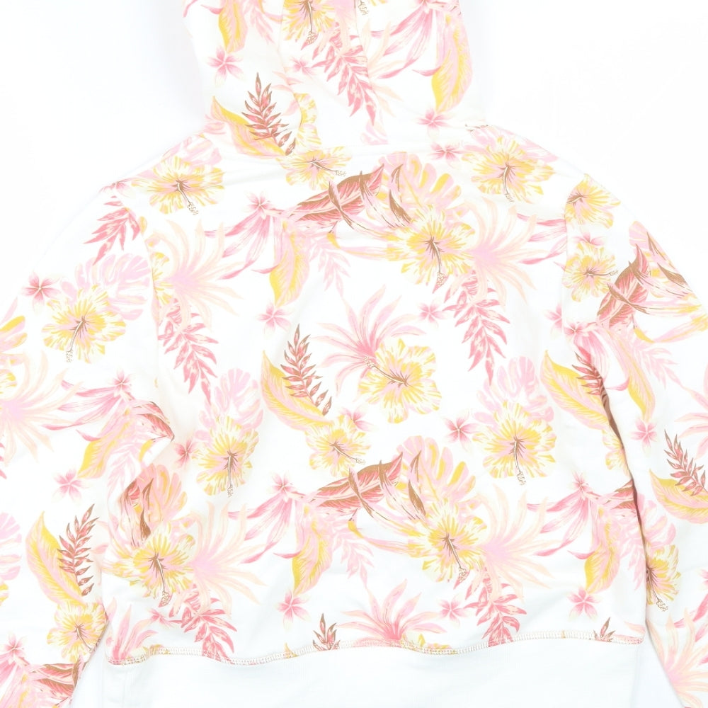 M&S Girls White Floral Pullover Hoodie Size 12-13 Years