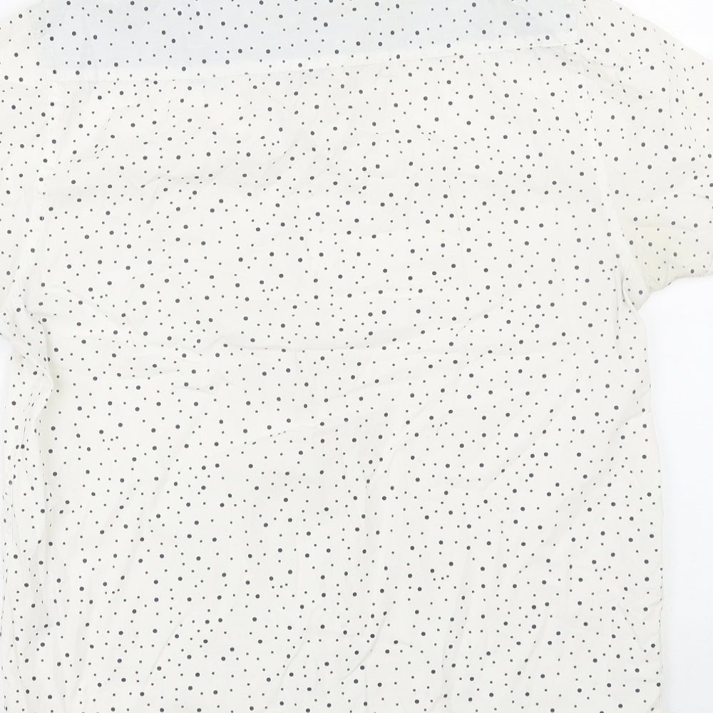 Brave Soul Mens White Polka Dot Button-Up Size M