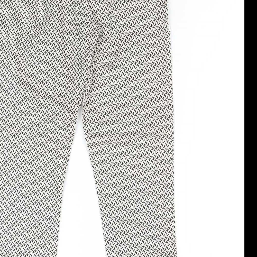 H&M Womens Multicoloured Geometric Trousers Size 12 L27 in
