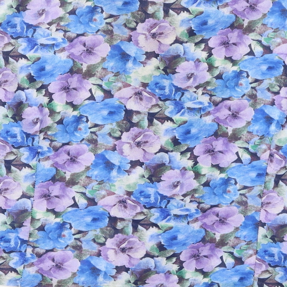 Dormar Womens Blue Floral Basic Button-Up Size 20