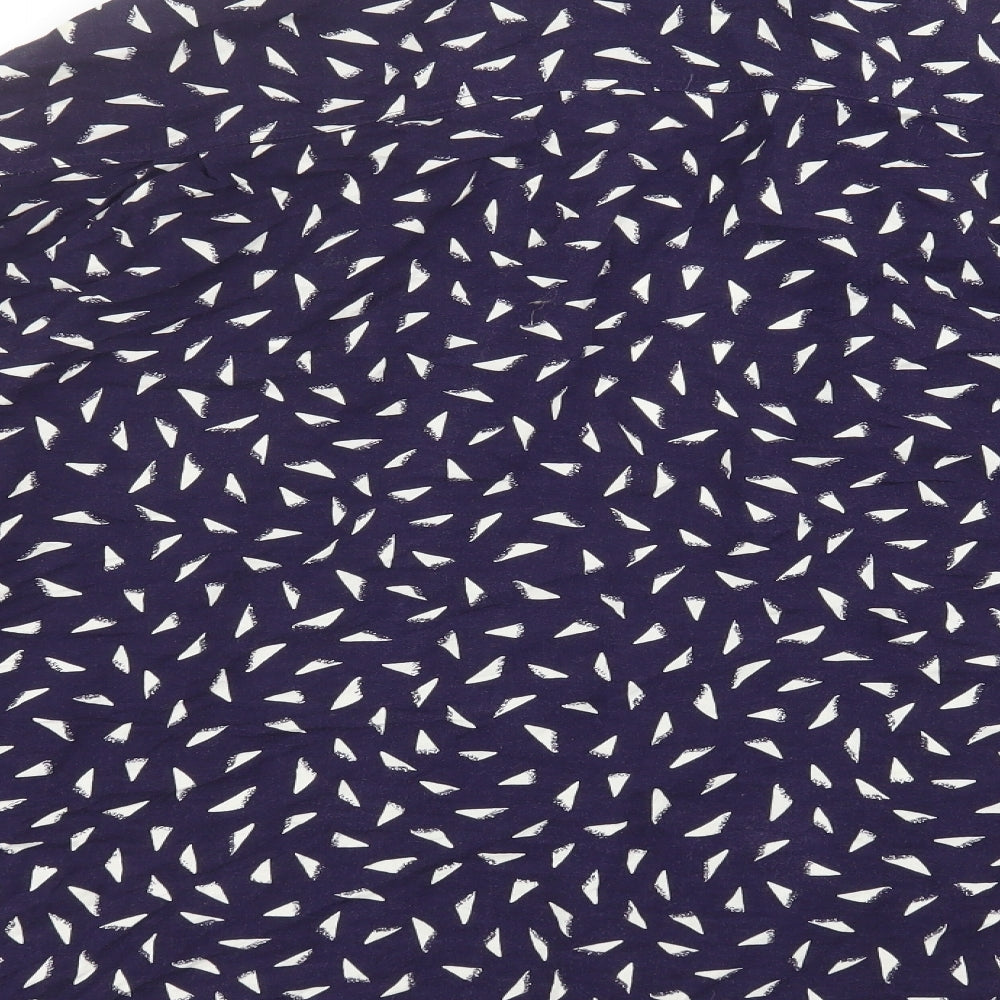albanes Mens Blue Geometric Button-Up Size 2XL