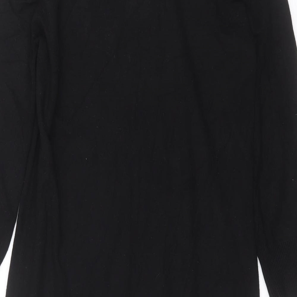 Red Herring Womens Black Knit Pullover Jumper Size 12 - crochet detail