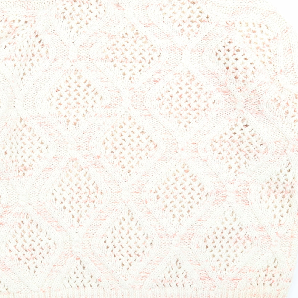 Marks & Spencer Womens Ivory Geometric Knit Pullover Jumper Size 12