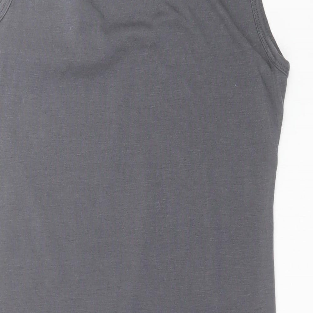 RAVI FAMOUS Womens Grey Basic Tank Size S - studded