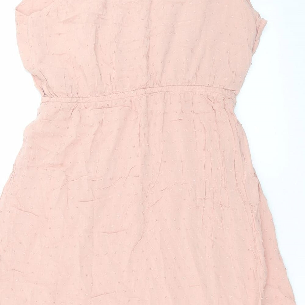 ml Womens Pink Fit & Flare Size S - dotted pattern