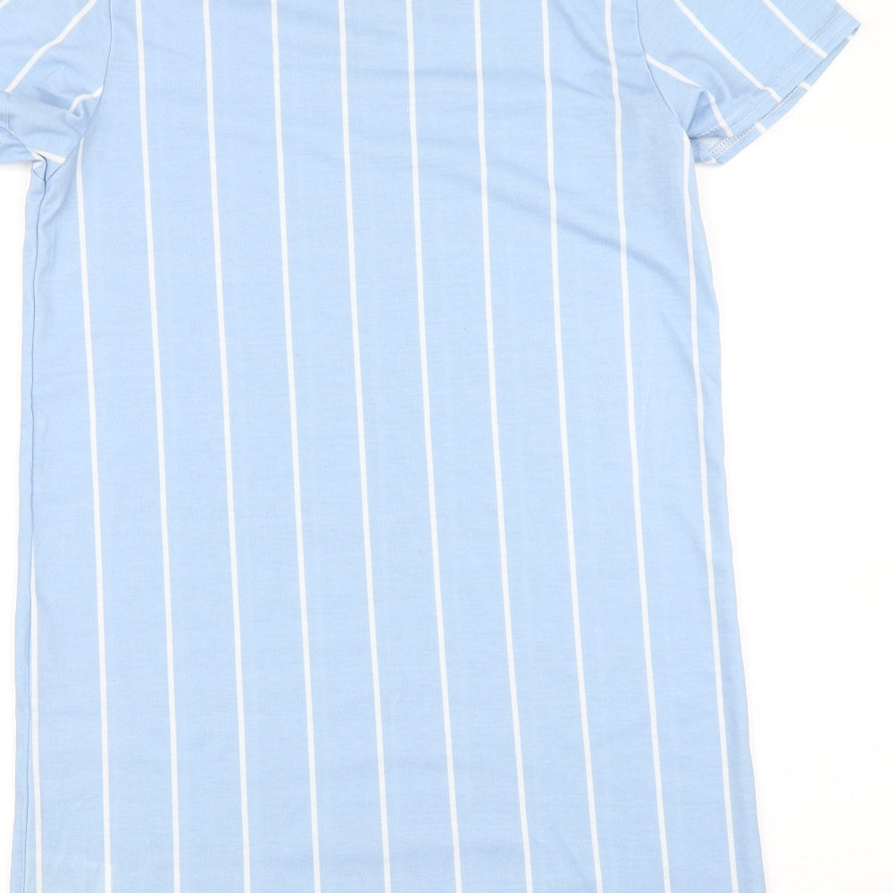 PRETTYLITTLETHING Womens Blue Striped Slip Dress Size 6
