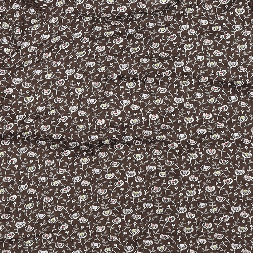 NEXT Womens Brown Floral Basic Blouse Size 6