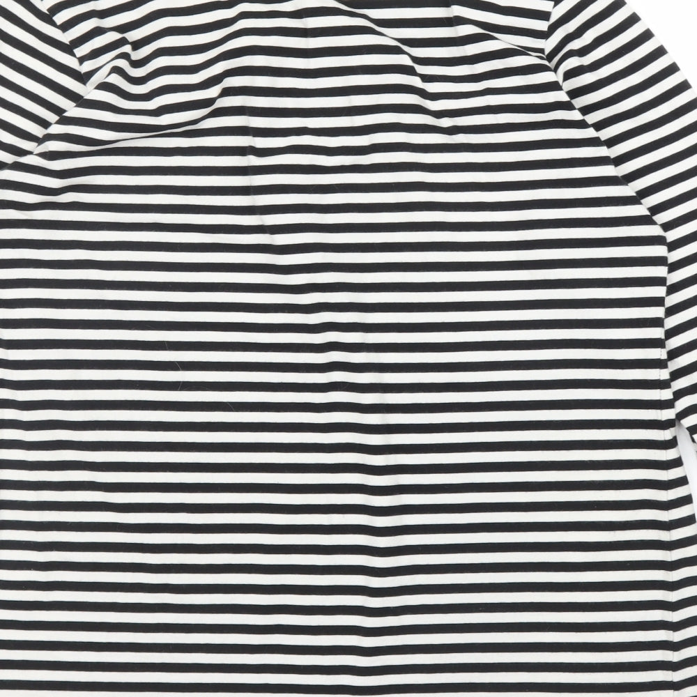 Rainbow Womens White Striped Basic Blouse Size M