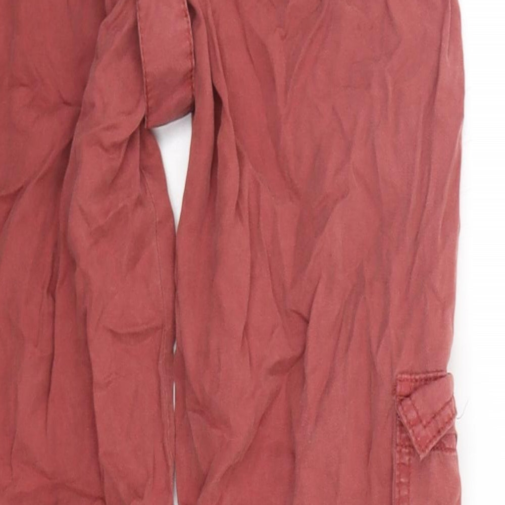 Primark Womens Red Trousers Size 8 L25 in