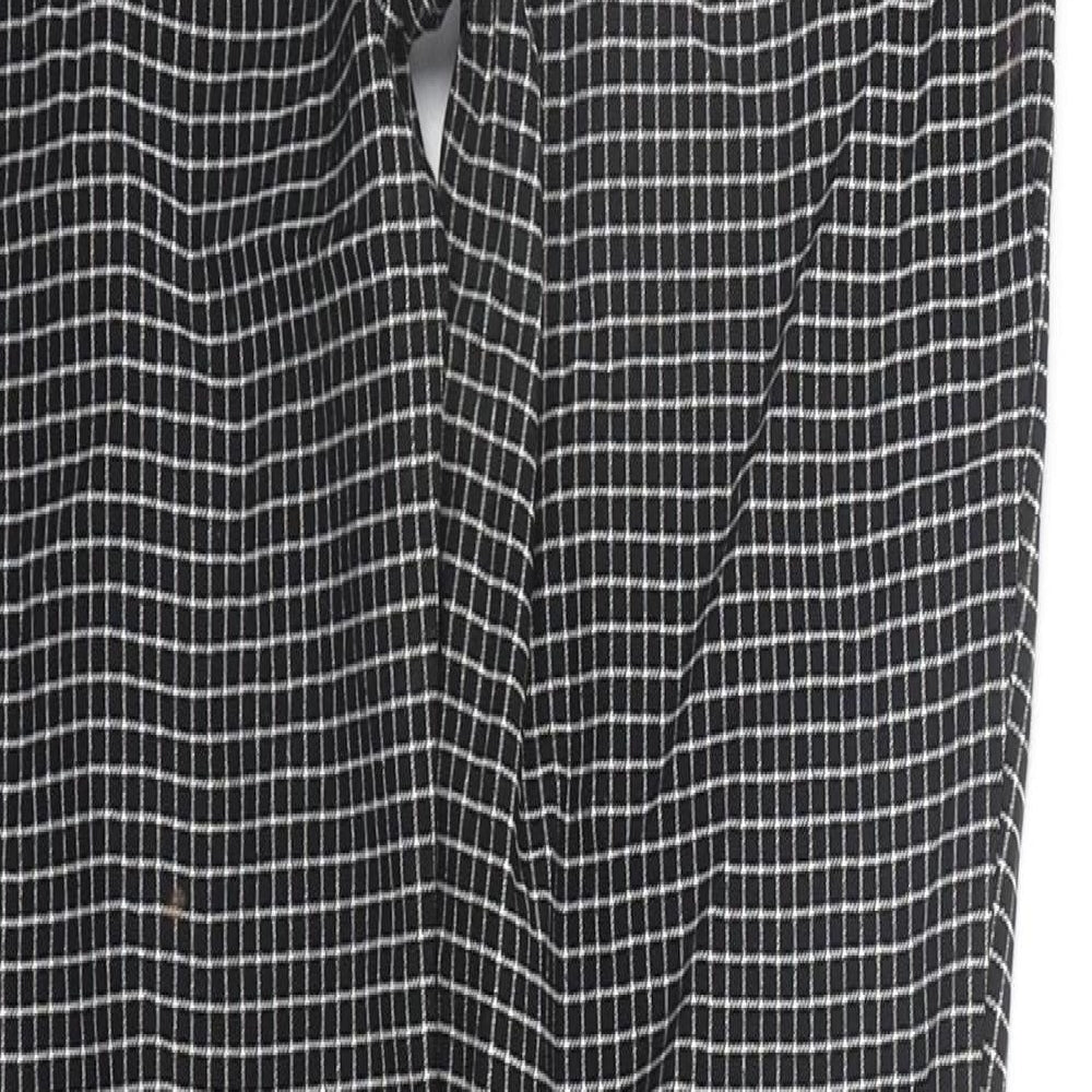 New Look Womens Black Check Trousers Size 10 L29 in