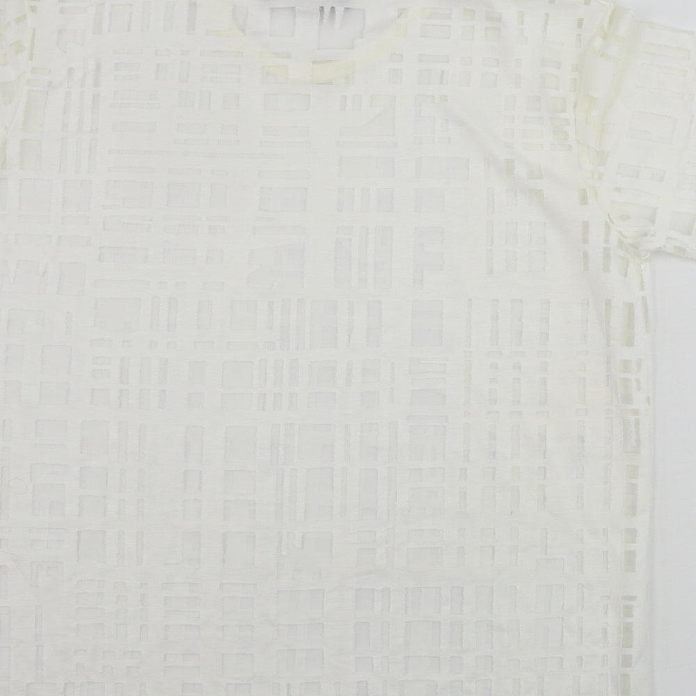 Atmosphere Womens Beige Check Basic T-Shirt Size 12