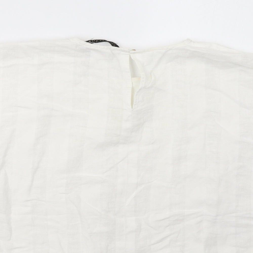 Zara Womens White Basic T-Shirt Size M