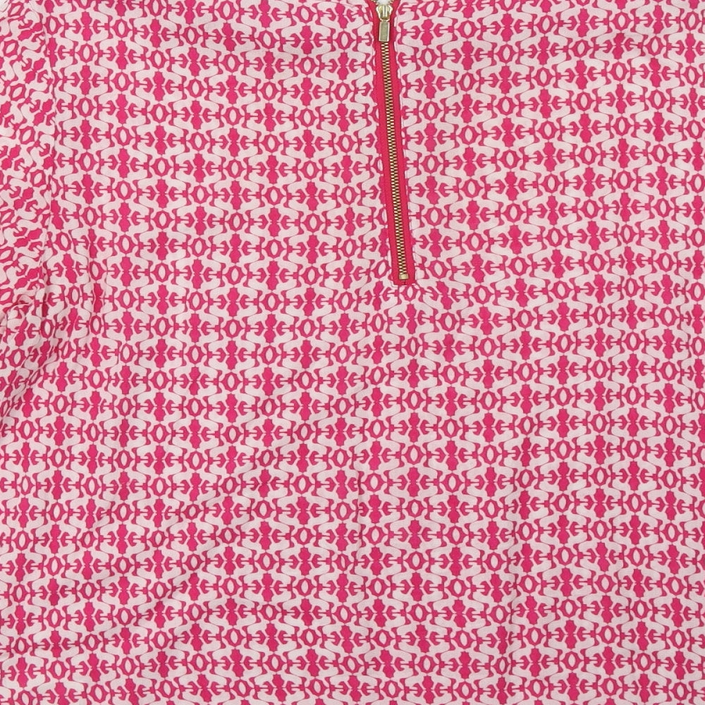 hampton republic Womens Pink Geometric Basic Blouse Size S