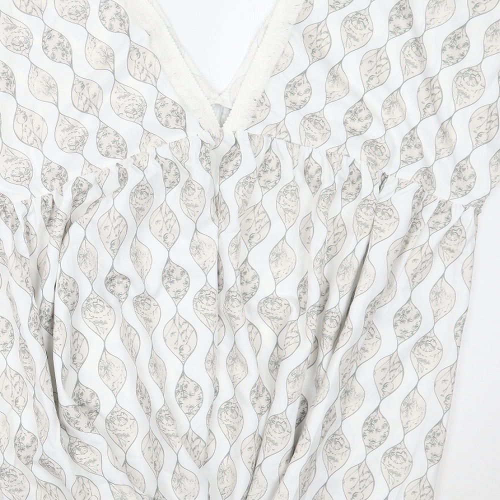 Cupshe Womens White Floral A-Line Size S