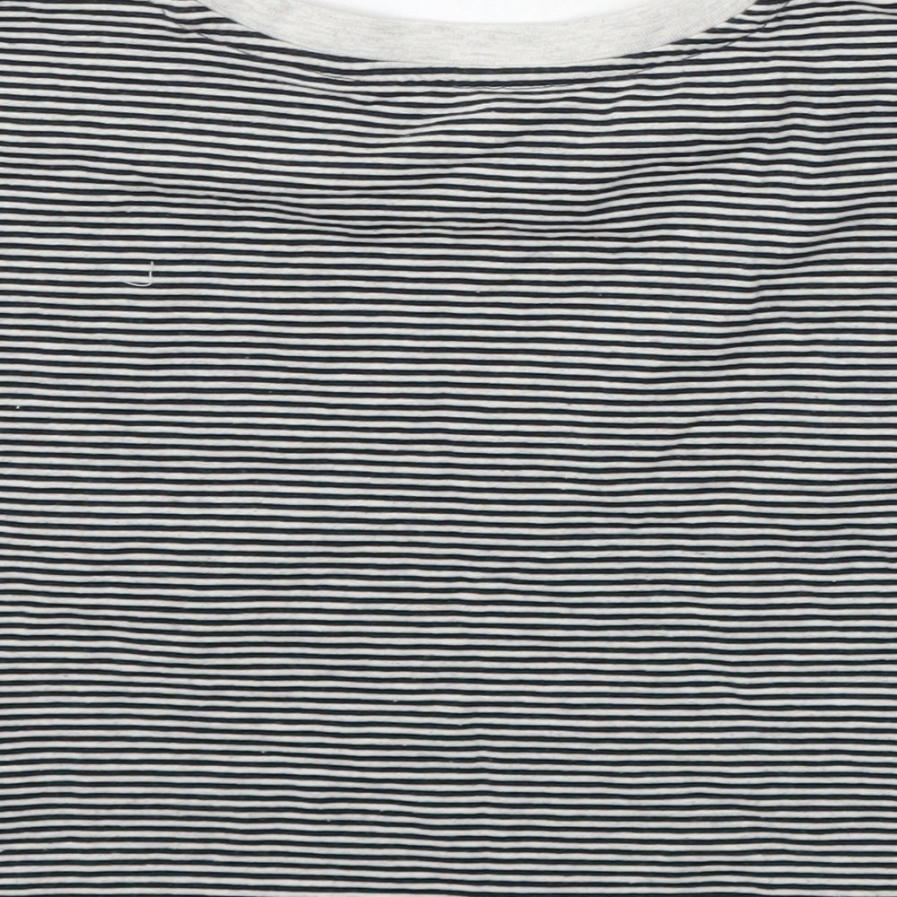 TU Girls Black Striped Basic T-Shirt Size 6 Years