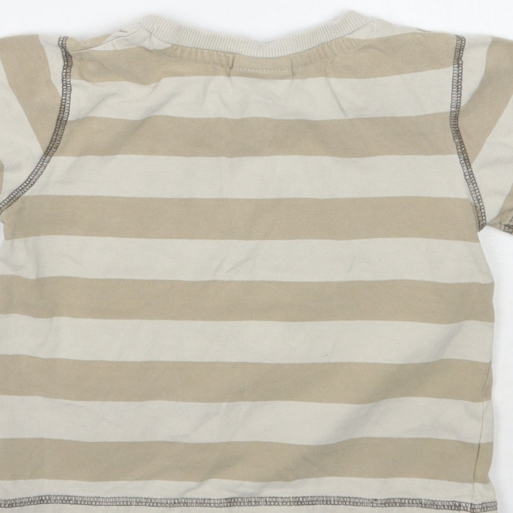 Cherokee Boys Brown Striped Basic T-Shirt Size 2-3 Years
