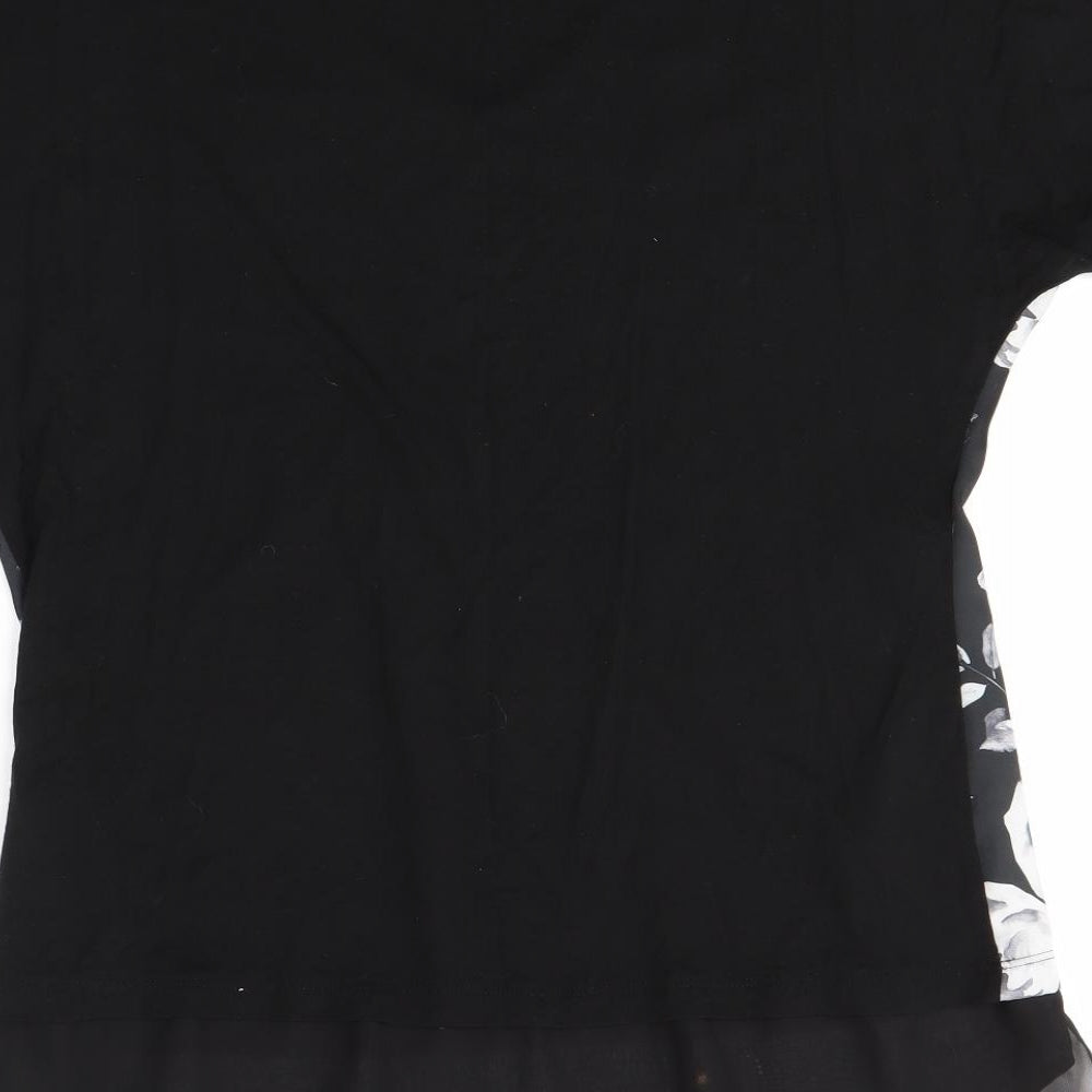 Matalan Womens Black Floral Basic Blouse Size 8