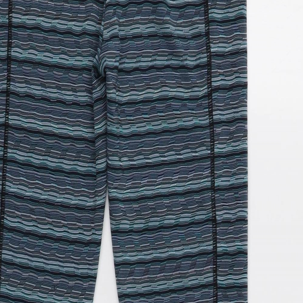 TU Womens Blue Geometric Compression Leggings Size 8 L30 in