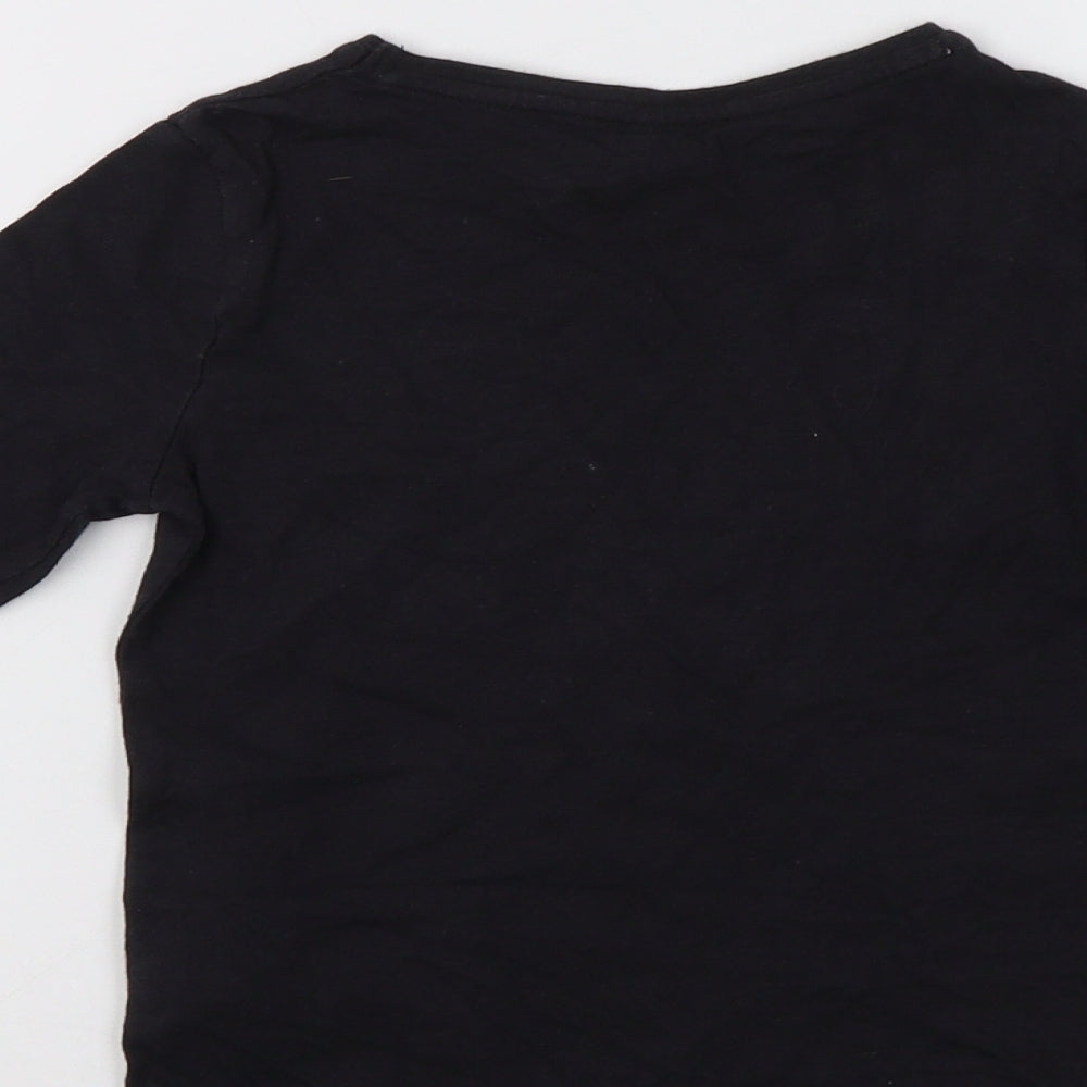 F&F Girls Black Basic T-Shirt Size 5-6 Years - Love