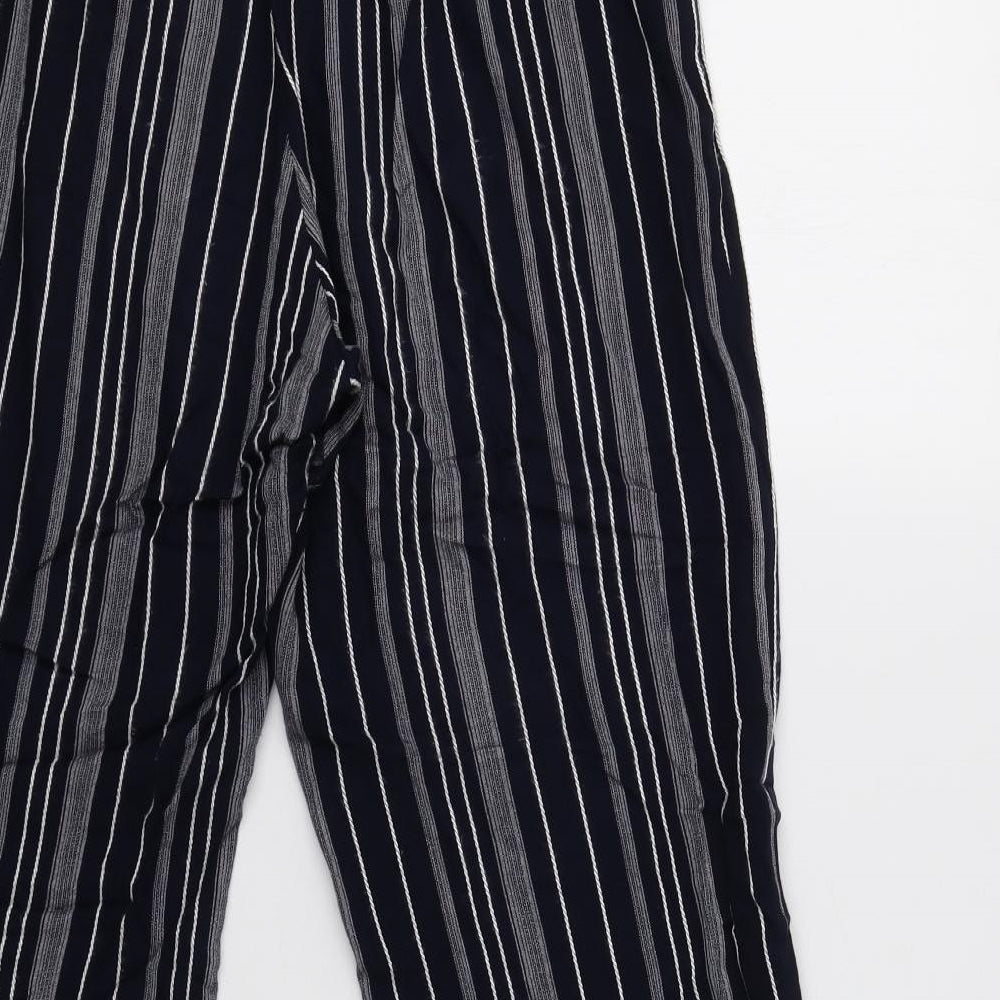 BHS Womens Blue Striped Trousers Size 10 L28 in