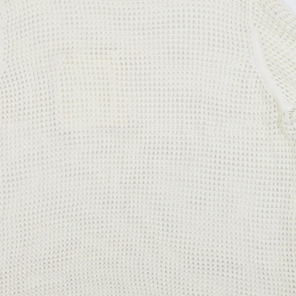 NEXT Womens White Check Pullover Jumper Size XL