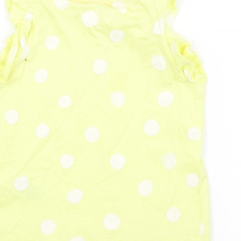 Marks & Spencer Girls Yellow Spotted Basic Tank Size 2-3 Years