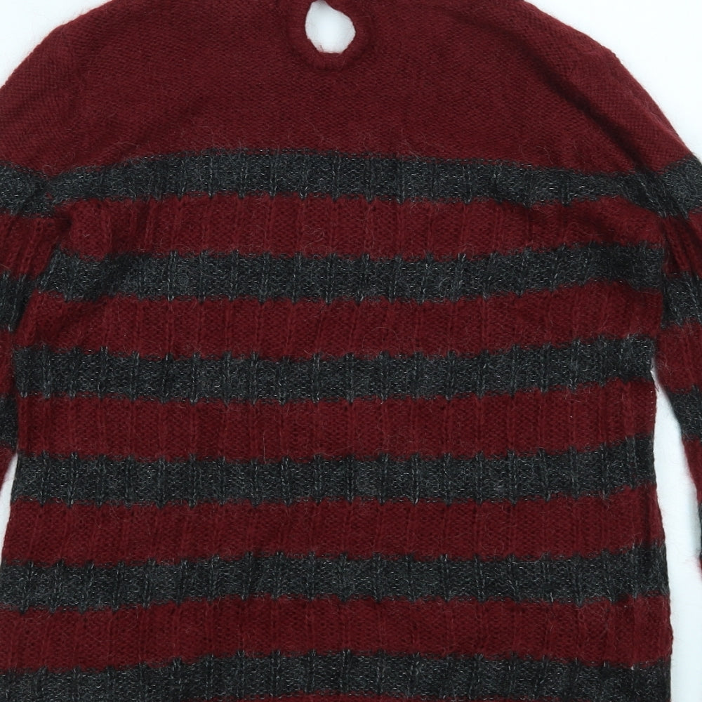 Manhgo Womens Multicoloured Striped Pullover Jumper Size M