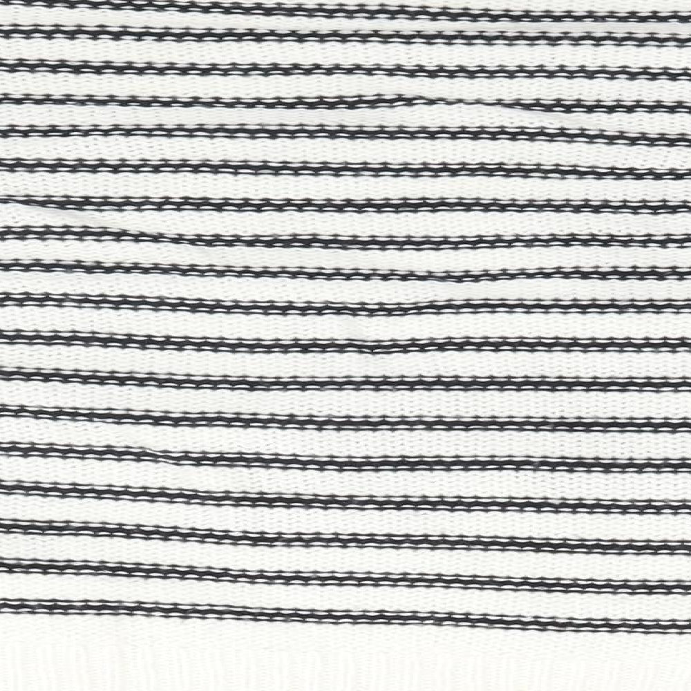 Divided Womens White Striped Pullover Jumper Size 10
