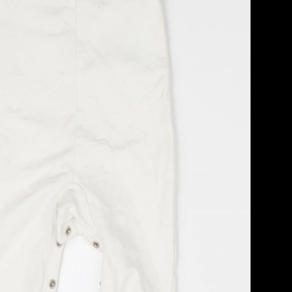 Disney by TU Boys White Animal Print Dungaree One-Piece Size 6-9 Months - Polar Bear face