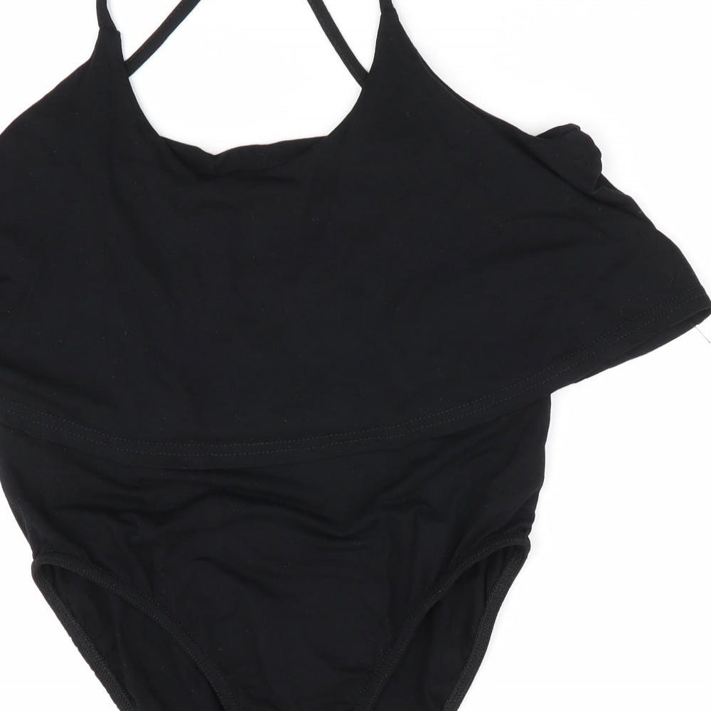 Missguided Womens Black Bodysuit One-Piece Size 10