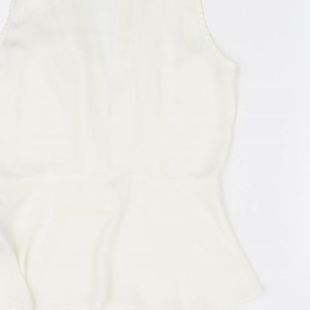 ASOS Womens Ivory Basic Blouse Size 8 - Deep V Front