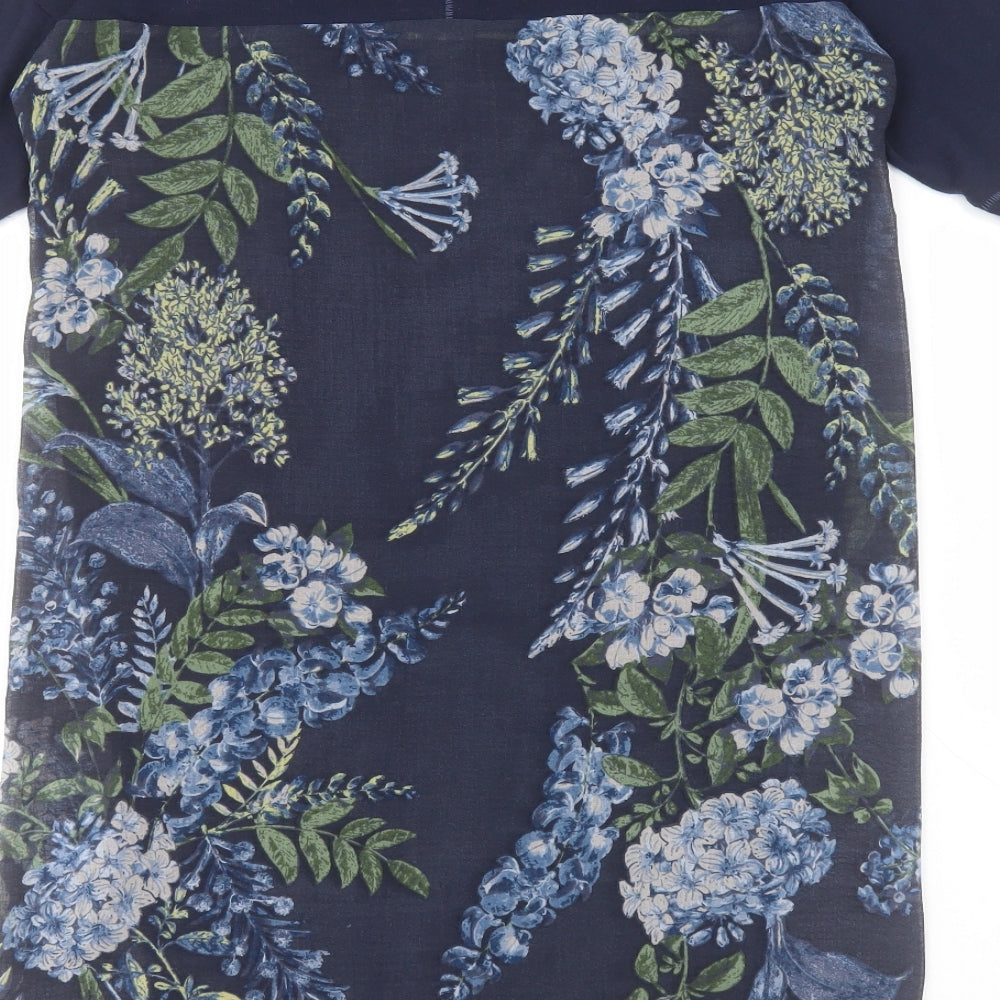 NEXT Womens Blue Floral Basic T-Shirt Size 10