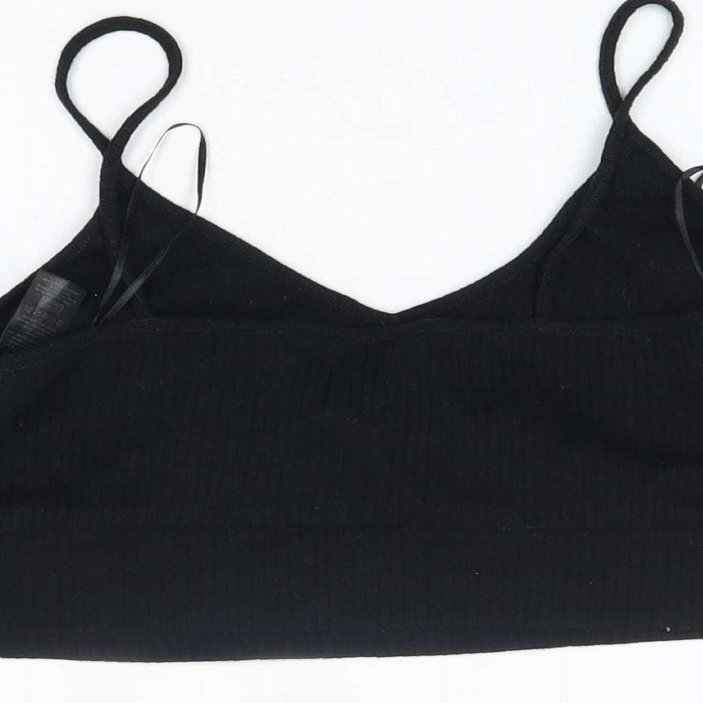 Miss Selfridge Womens Black Cropped Tank Size 14