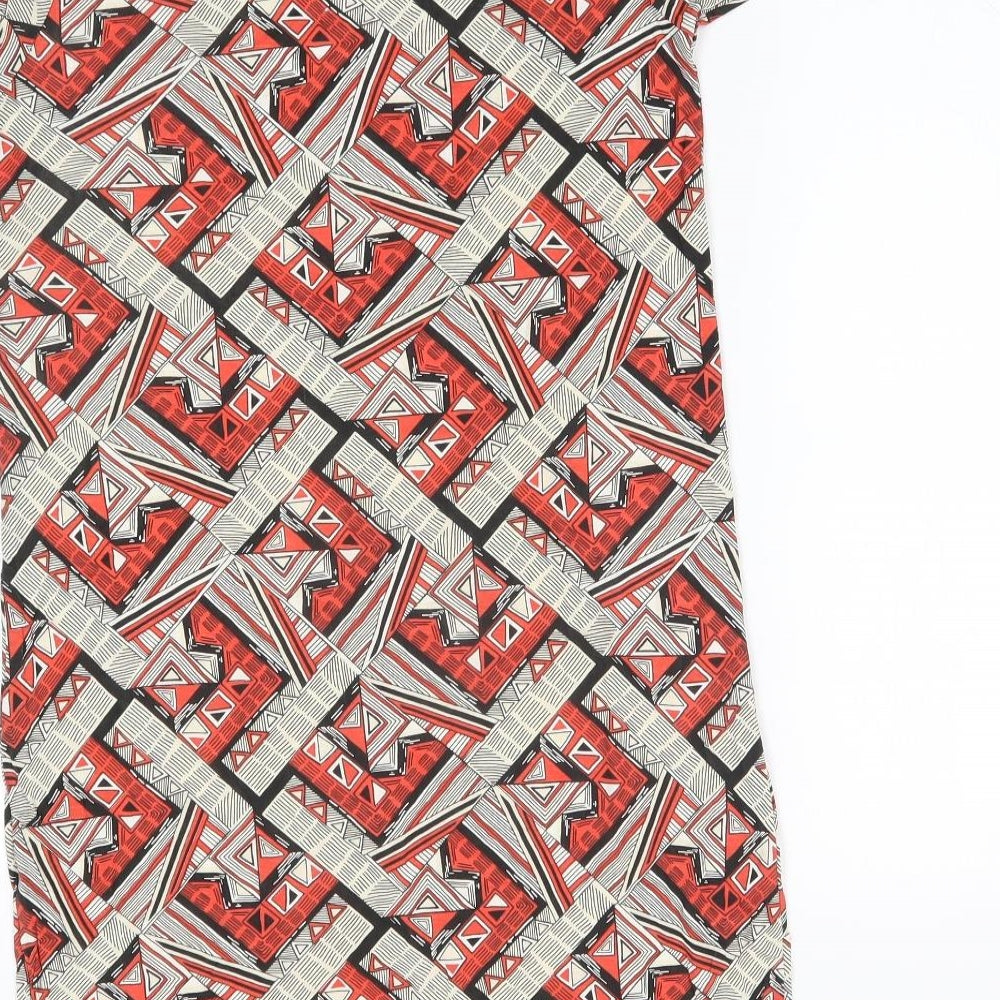 Atmosphere Womens Red Geometric A-Line Size 6