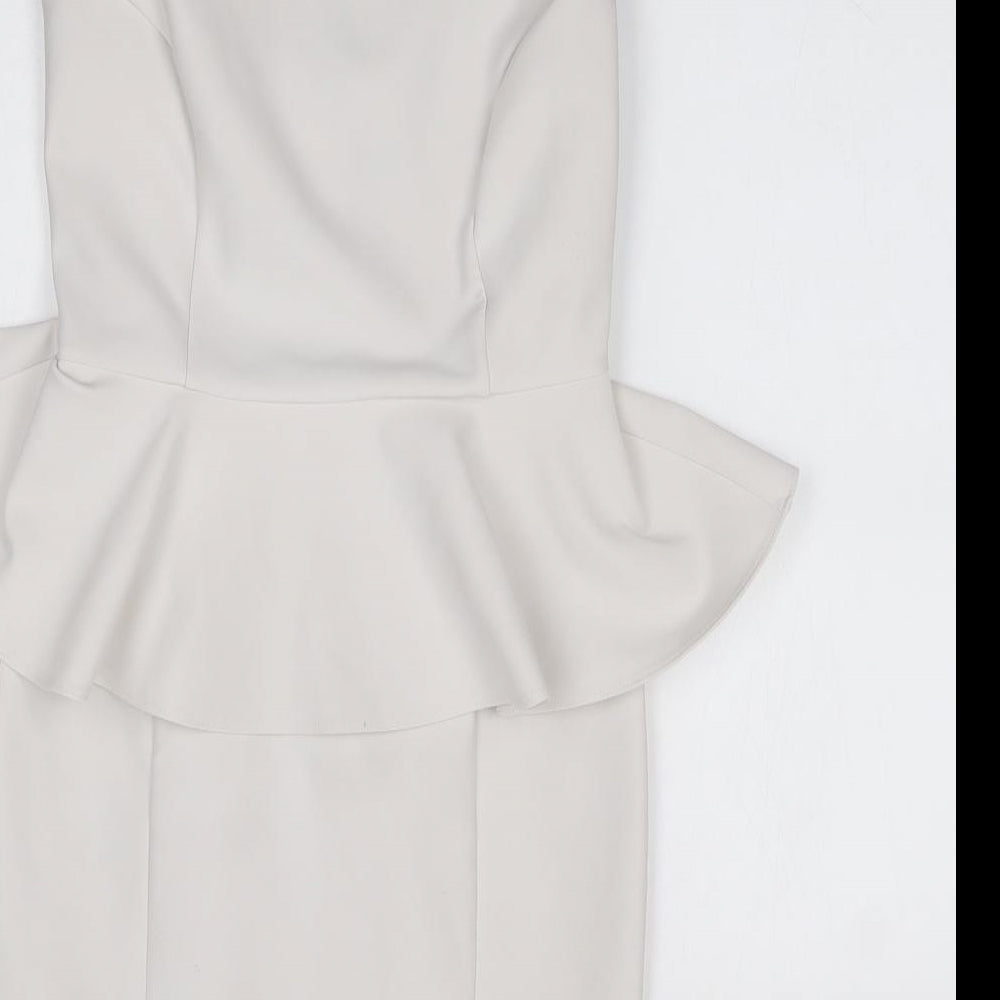 Topshop Womens White Sheath Size 10