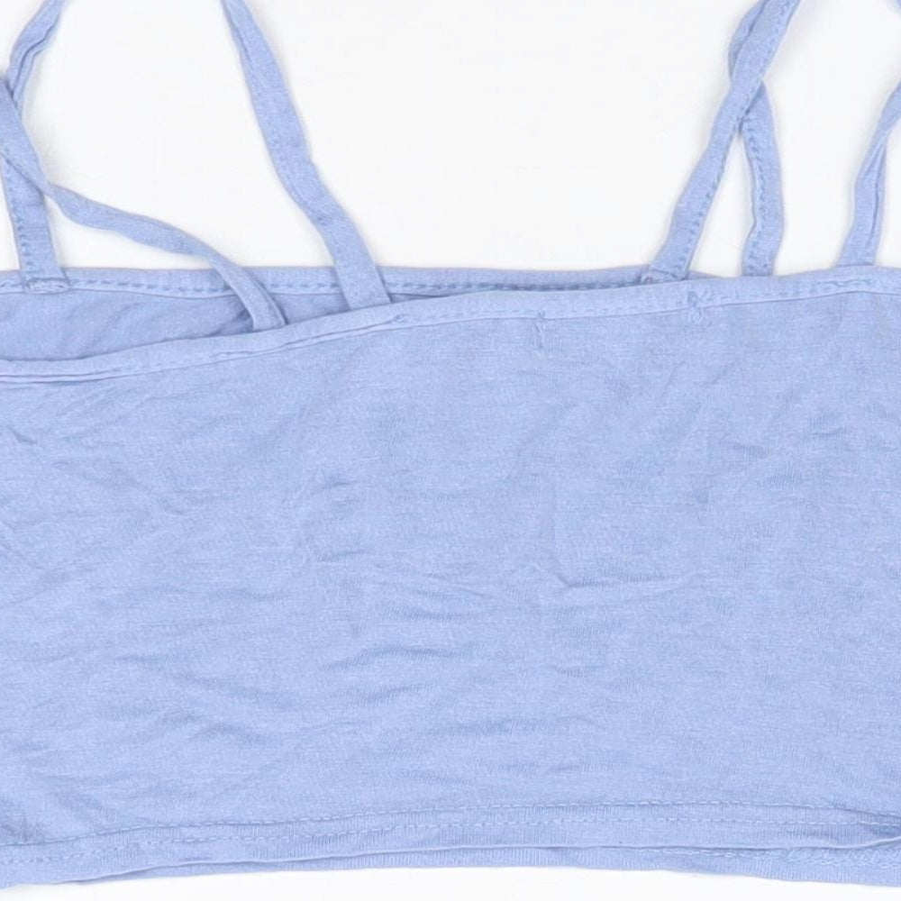 PRETTYLITTLETHING Womens Blue Cropped Tank Size 6