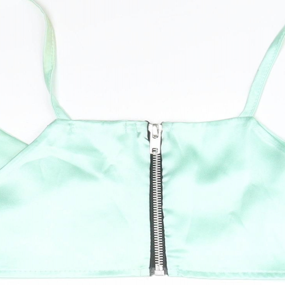 PRETTYLITTLETHING Womens Green Basic T-Shirt Size 6