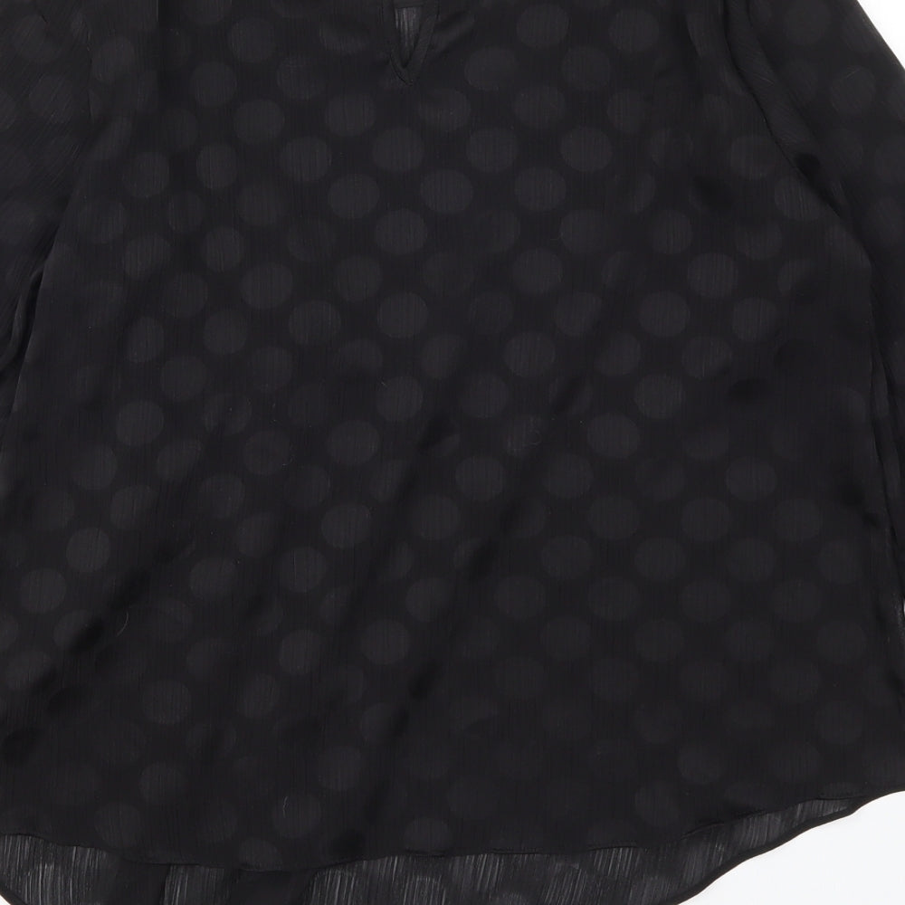 Soon Womens Blue Polka Dot Basic Blouse Size 12