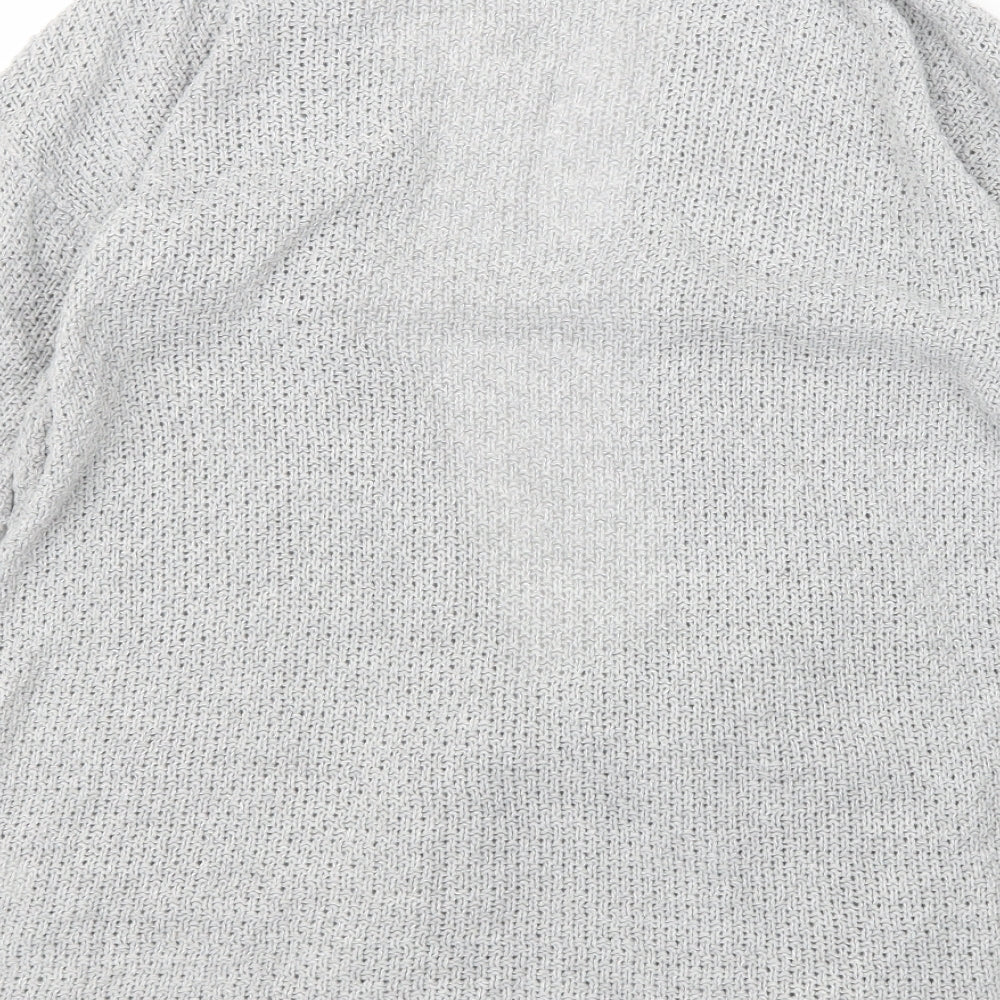 PRETTYLITTLETHING Womens Grey Knit Cardigan Jumper Size M