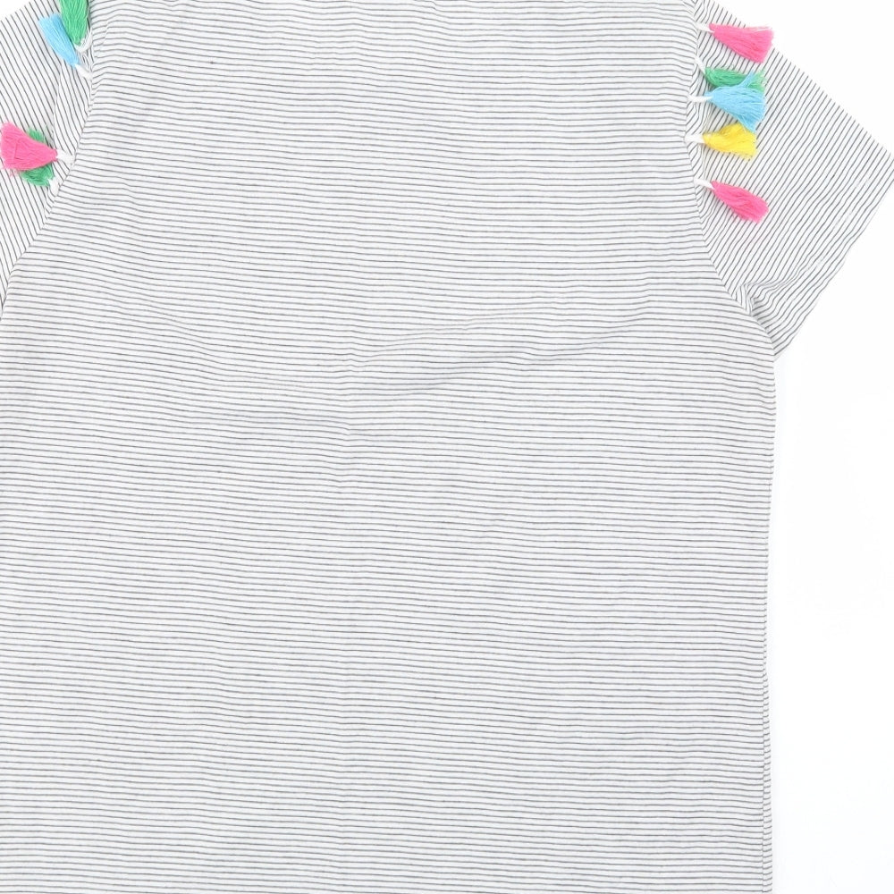 nocozo Womens Black Striped Basic T-Shirt Size 12