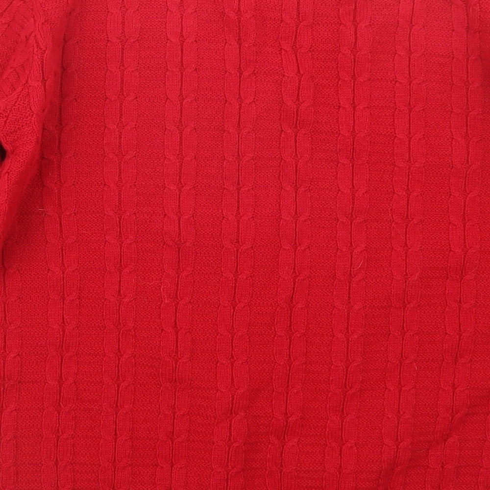 Pyari Womens Red Knit Pullover Jumper Size L