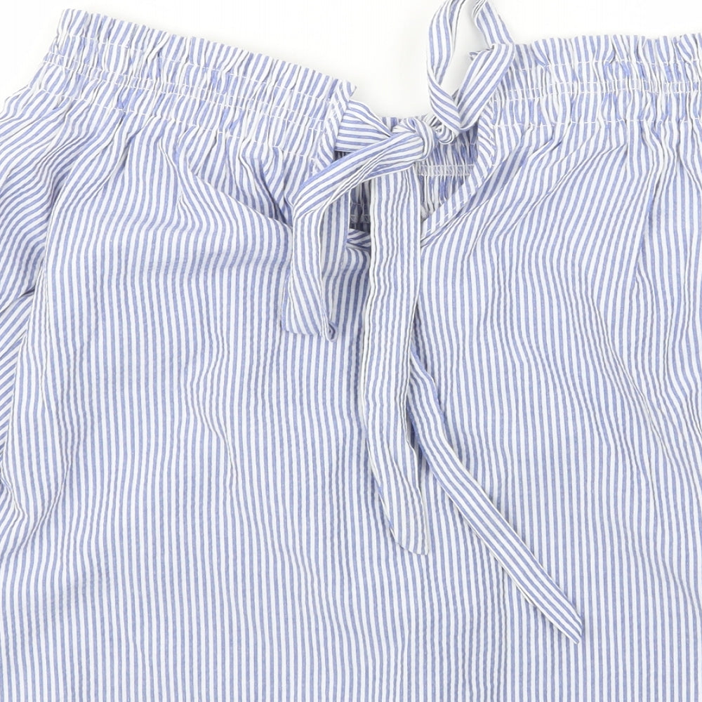 Atmosphere Womens Blue Striped Basic Blouse Size 6