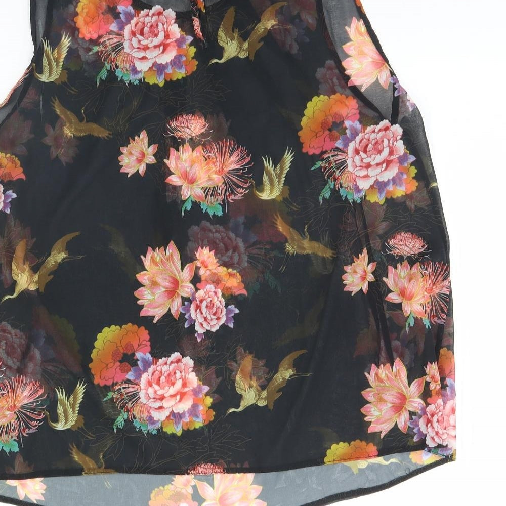 Atmosphere Womens Black Floral Basic Tank Size 10