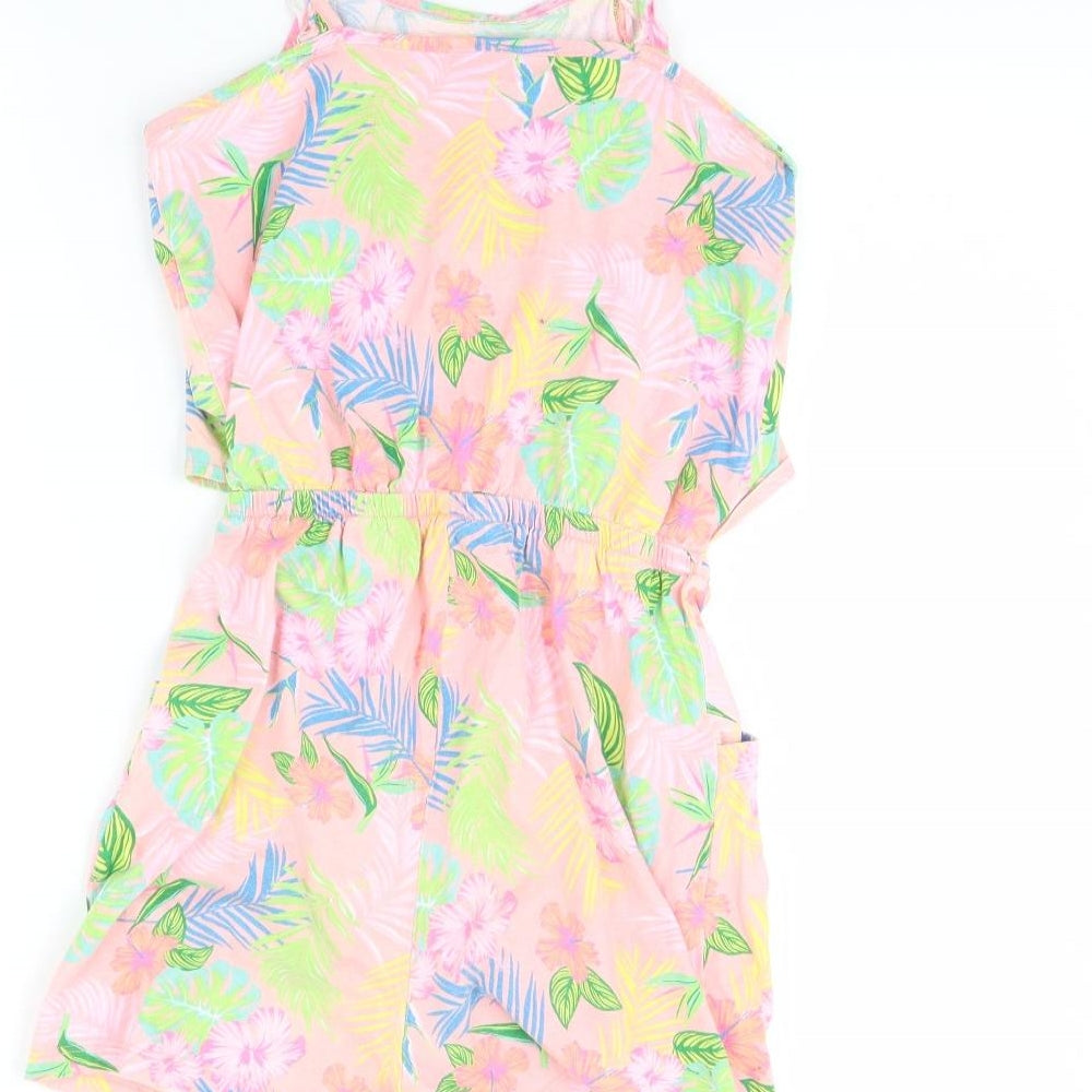 I Love Girls Wear Girls Pink Floral Playsuit One-Piece Size 12 Years