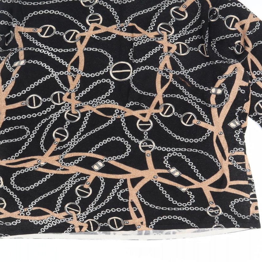 Preworn Womens Black Geometric Pullover Jumper Size L