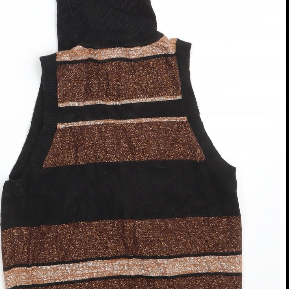 Suchita Womens Brown Striped Knit Pullover Jumper Size 4