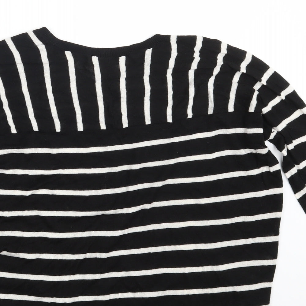 Primark Womens Black Striped Pullover Sweatshirt Size 6