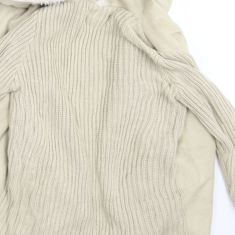Atmosphere Womens Beige Knit Wrap Jumper Size S
