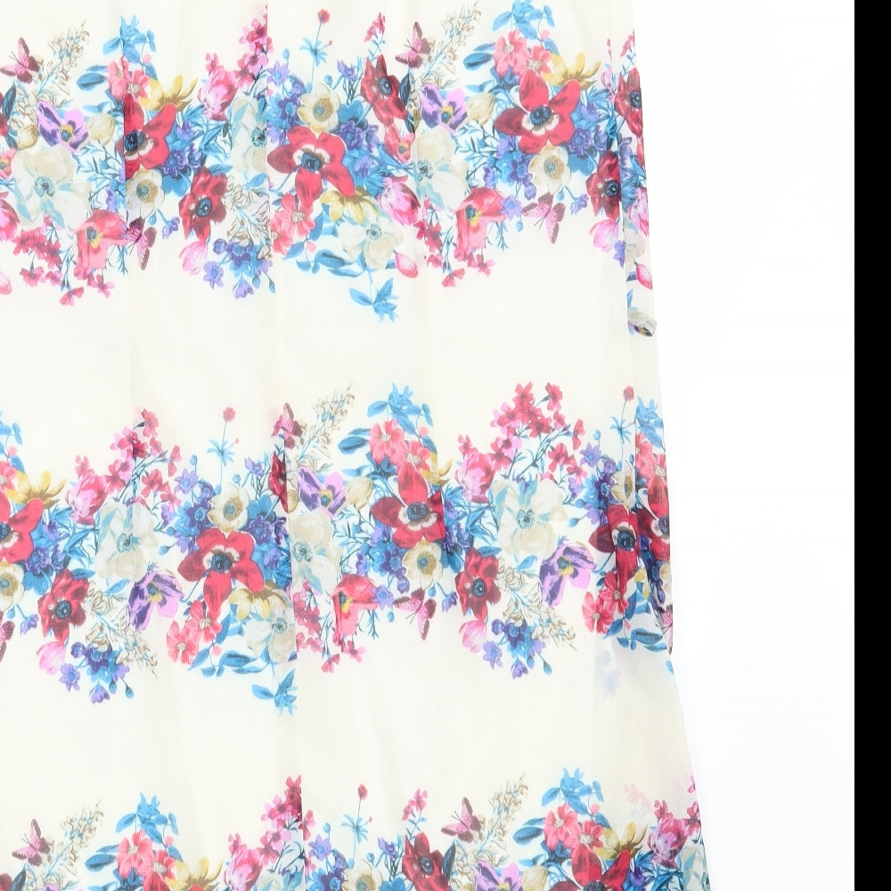 Atmosphere Womens Ivory Floral A-Line Size 12